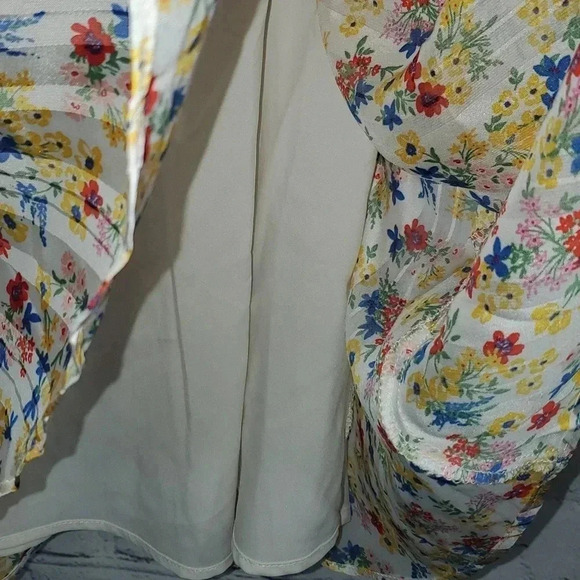 Banana Republic Floral Sleeveless Fit & Flare Dress Ruffle Tiered V-Neck Lined - Picture 8 of 8